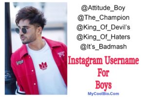 Instagram Username For Boys